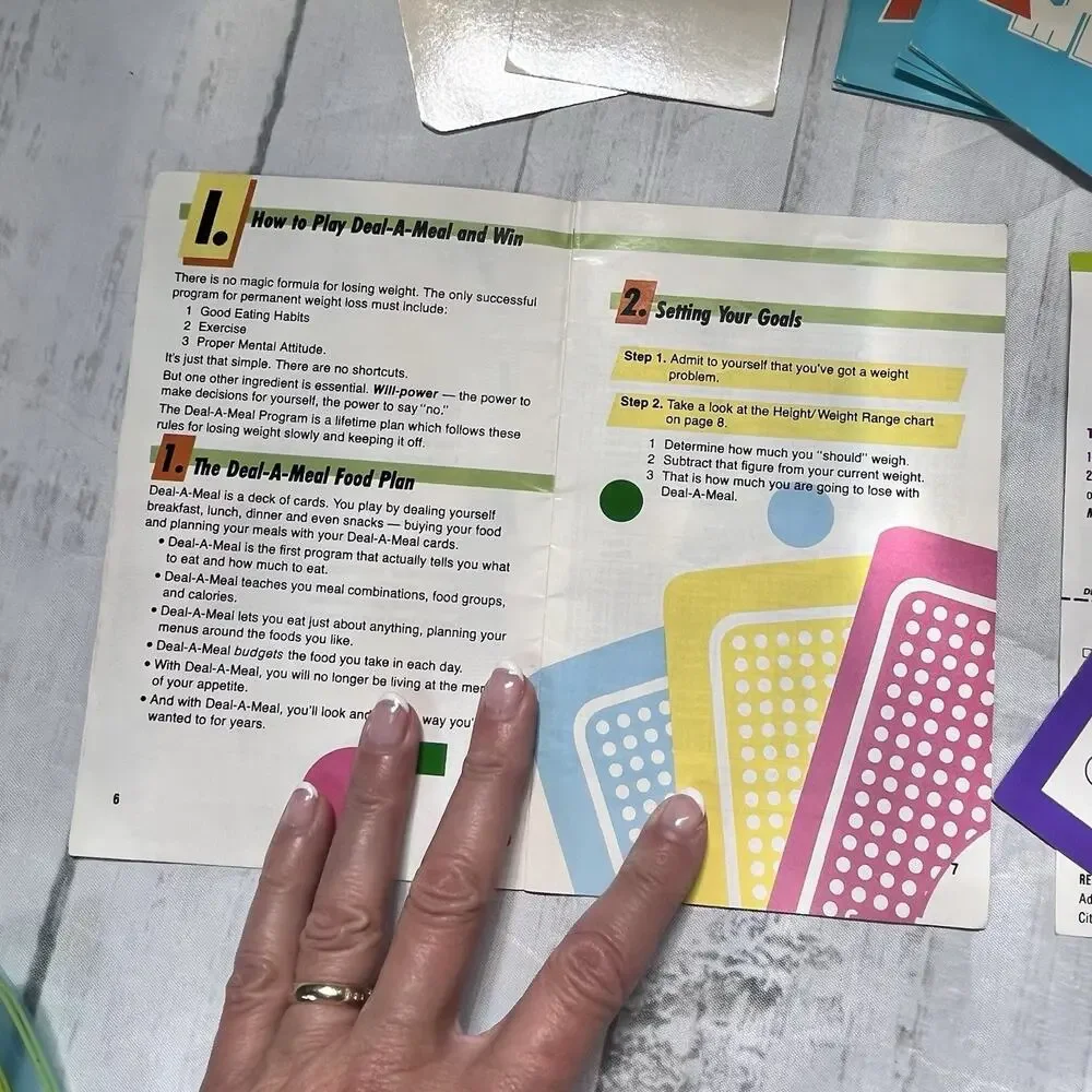 Vintage Richard Simmons Deal A Meal Folder Meal Planning Food Cards Weight Loss